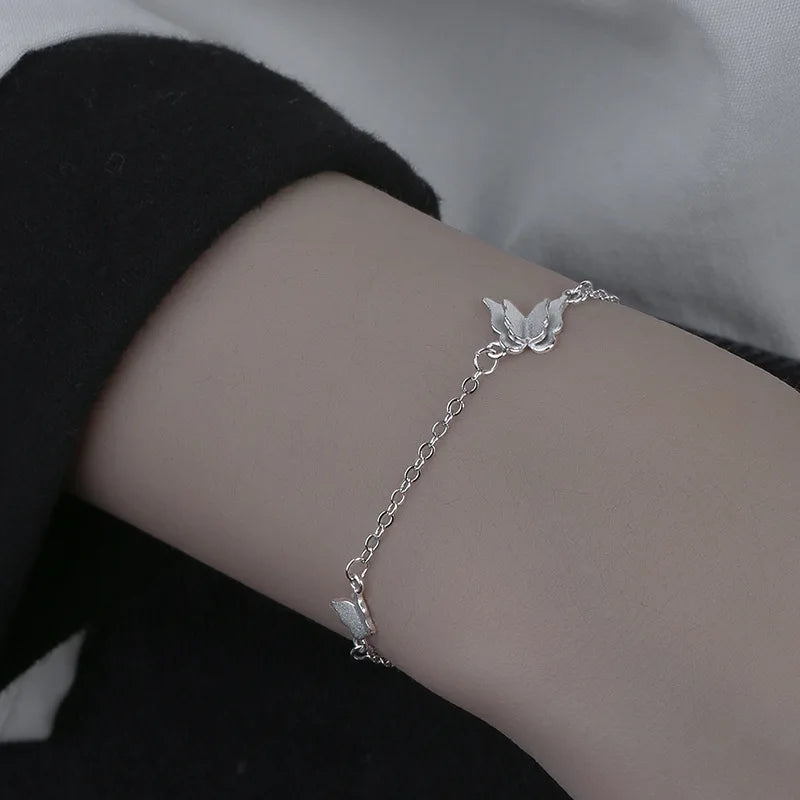 April's Diamond-Studded Adjustable Butterfly Bracelet