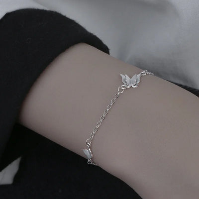 April's Diamond-Studded Adjustable Butterfly Bracelet