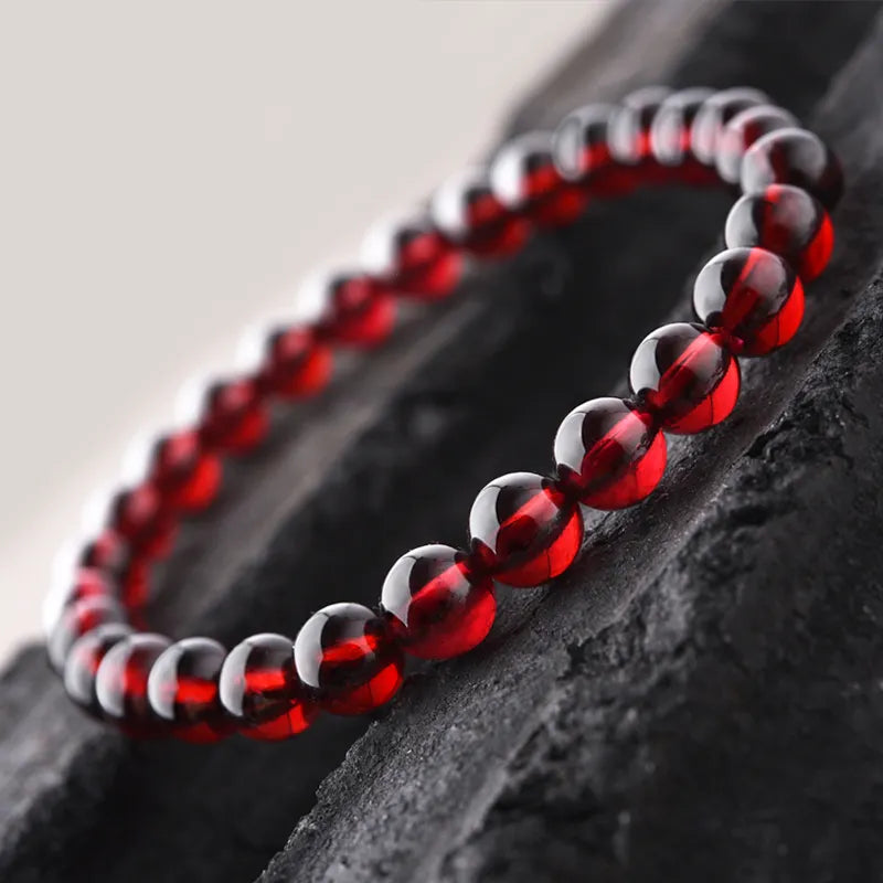 January's Deep Red Garnet Healing Energy Bracelet