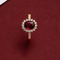 Metiseko 925 Sterling Silver Ruby Colour Ring Garnet Red Retro Elegant Queen's Ring Waterproof for Women Party Drop Shipping
