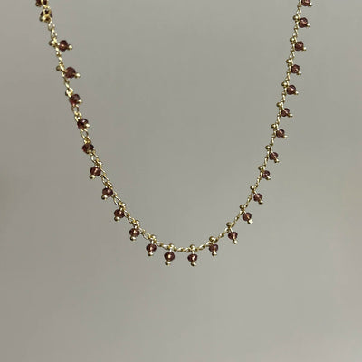 Bohemian Style, Garnet Birthstone Necklace Set