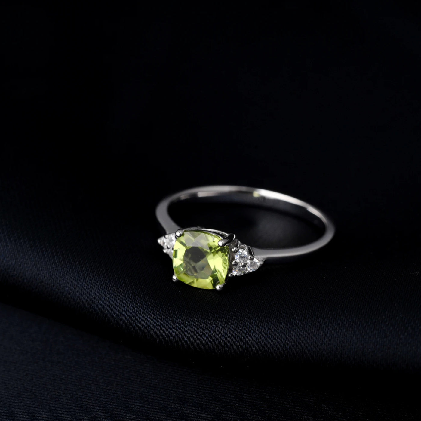 1.1ct Genuine Natural Peridot 925 Sterling Silver Solitaire Ring