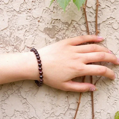 Natural Garnet Gemstone Beaded Bracelet