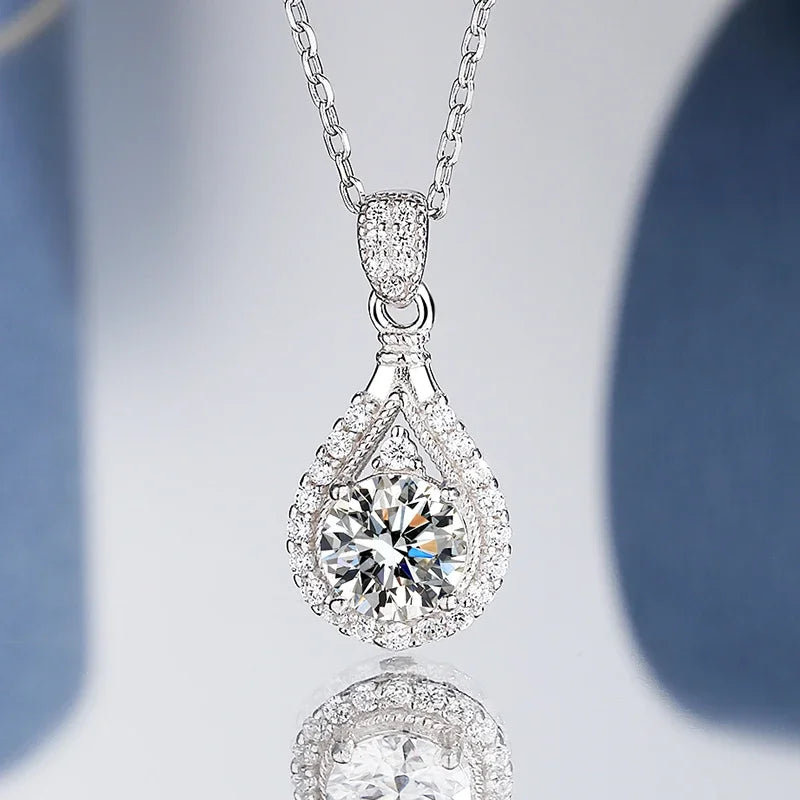 100% Real Moissanite Necklace for Women