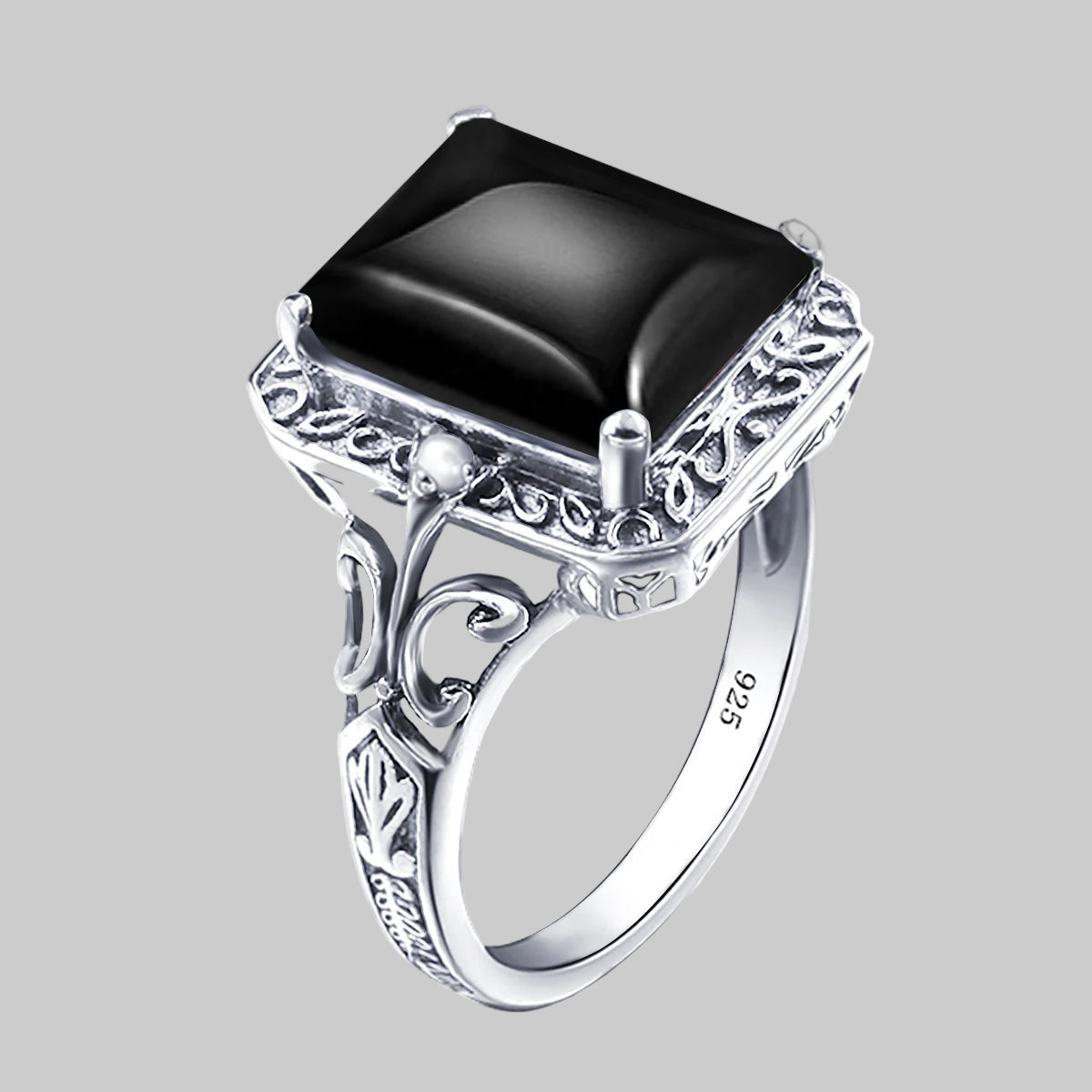 Szjinao Amethyst Ring Vintage Gemstone Ring 925 Sterling Silver For Woman Man Birthday Party Anniversary Gift Trend Fine Jewelry