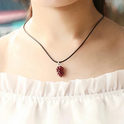 Garnet Birthstone Grape Pendant & Necklace