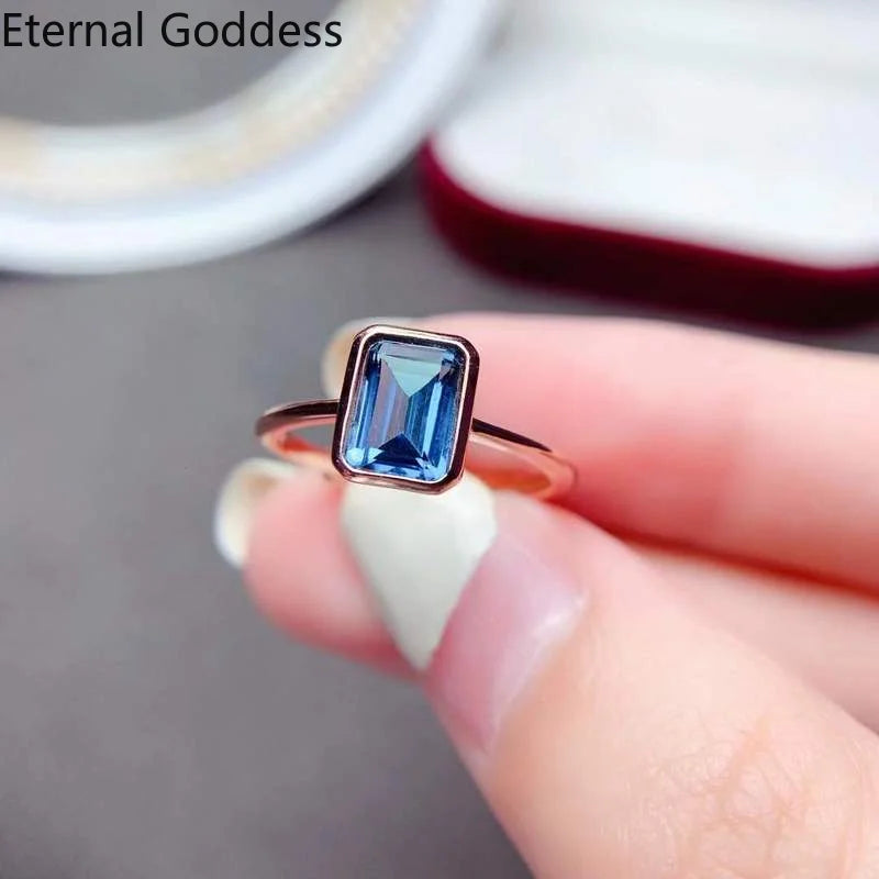 Natural London Blue Topaz Ring