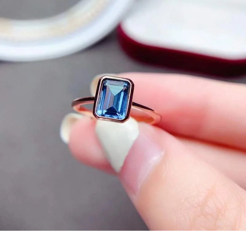 Natural London Blue Topaz Ring