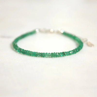 Genuine Emerald Birthstone Bracelet - Birthdays Gift for May