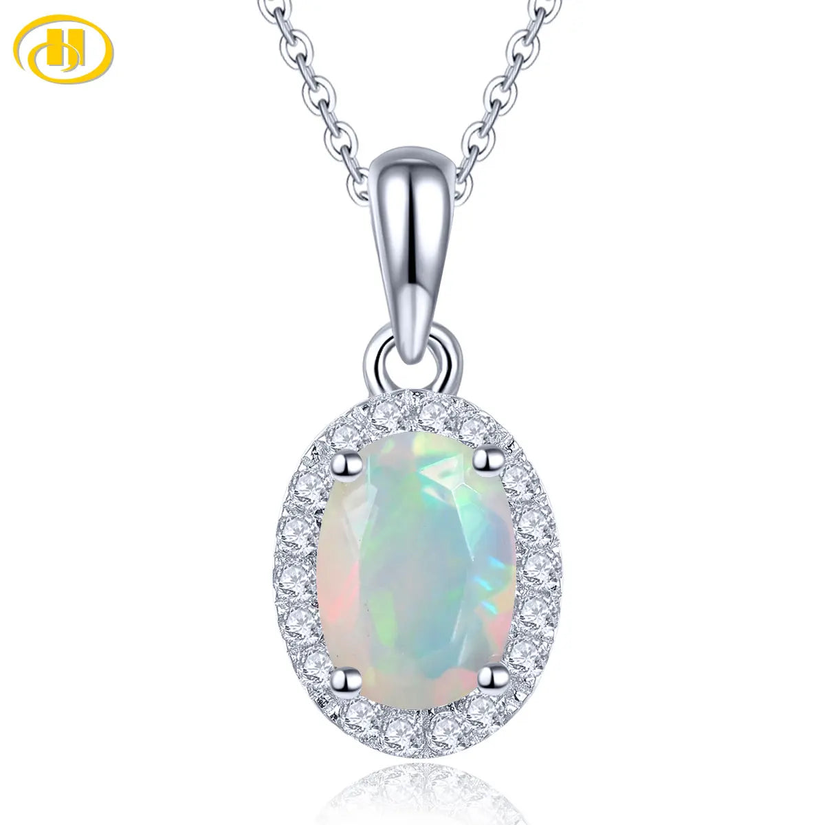 Natural Opal Sterling Silver Pendants 0.4 Carats Genuine Gemstone Women Classic Fine Jewelrys S925 Daily Style Birthday Gifts