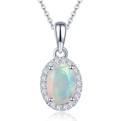 Natural Opal Sterling Silver Pendants 0.4 Carats Genuine Gemstone Women Classic Fine Jewelrys S925 Daily Style Birthday Gifts