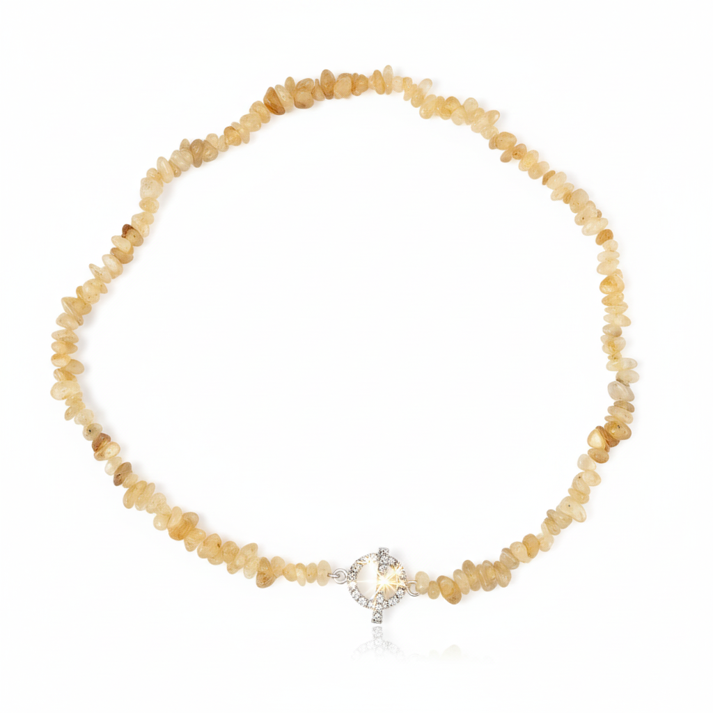 Natural Irregular Citrine Chips Stone Necklace