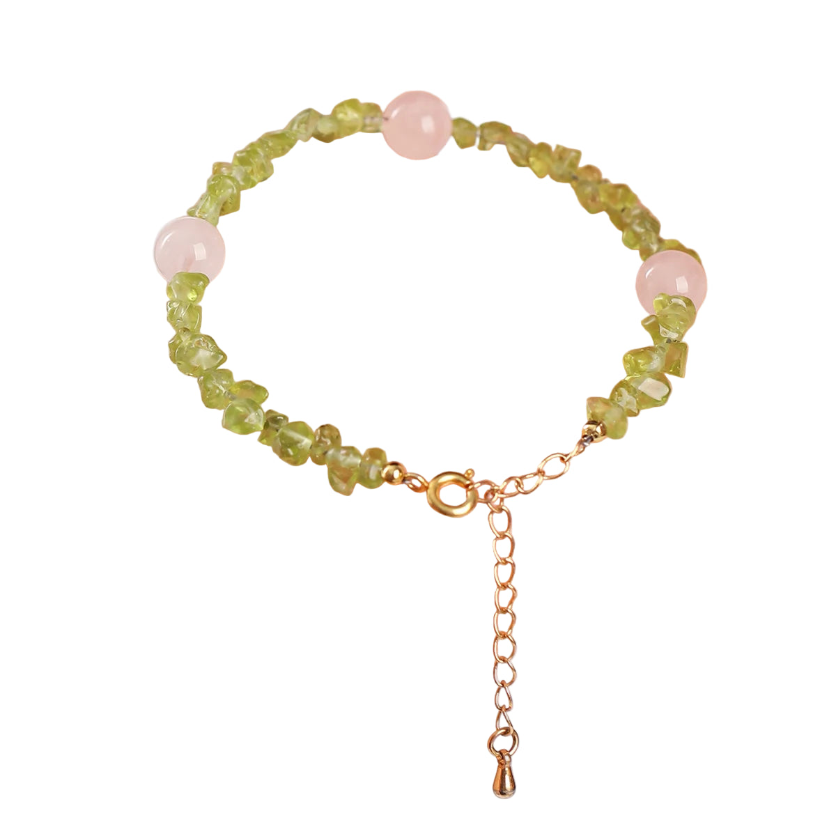 Natural Peridot Olivine Chip Stone Chain Bracelet Women Fashion Gemstone Classic Adjustable Reiki Healing Bracelets Friendship