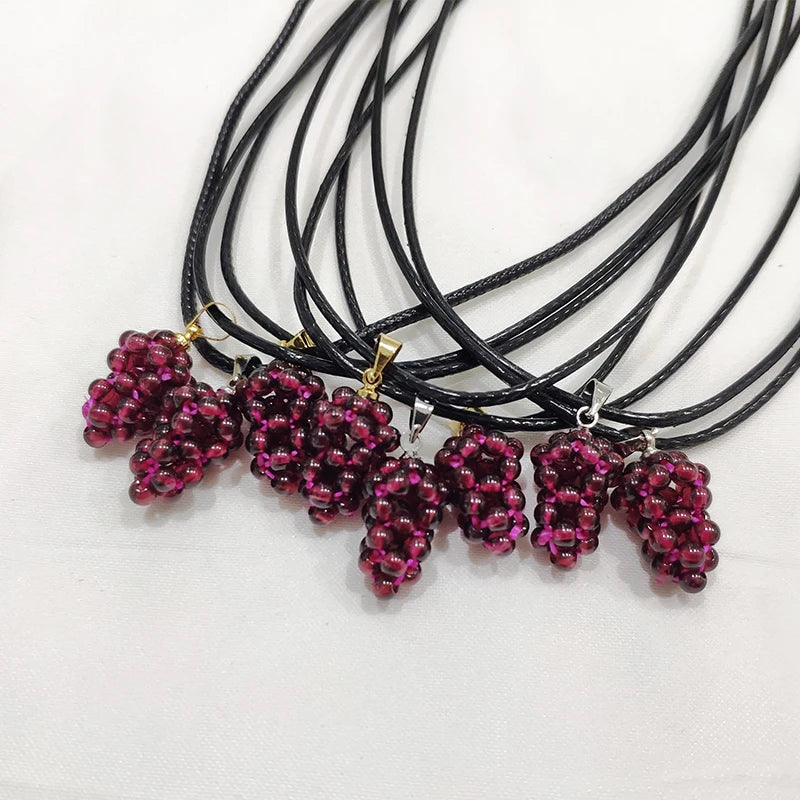 Garnet Birthstone Grape Pendant & Necklace