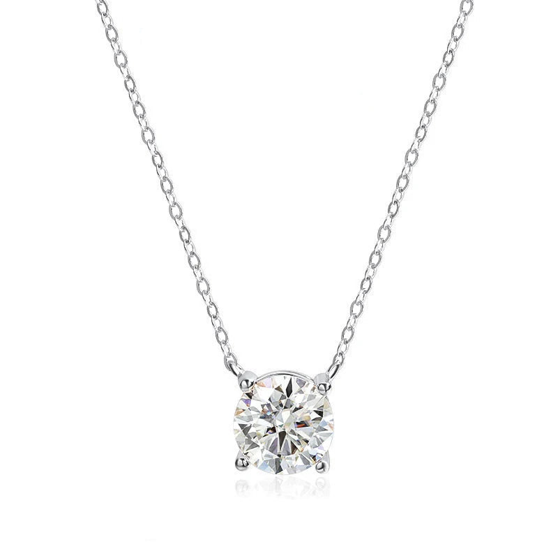 4 Prong Brilliant Cut Diamond Birthstone Necklace