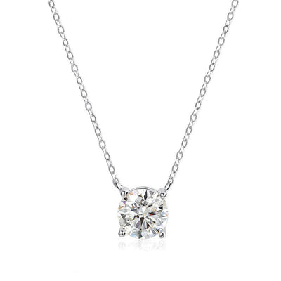 4 Prong Brilliant Cut Diamond Birthstone Necklace