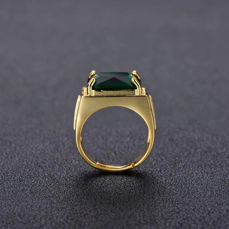 14K Gold Emerald Ring for Men