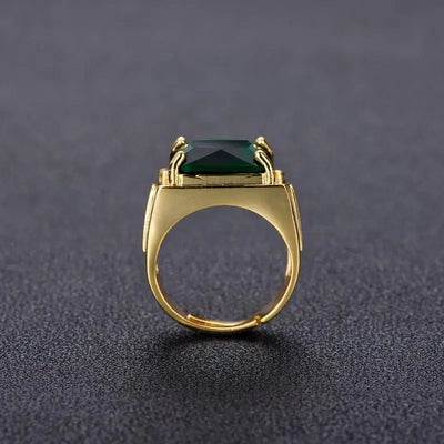 14K Gold Emerald Ring for Men