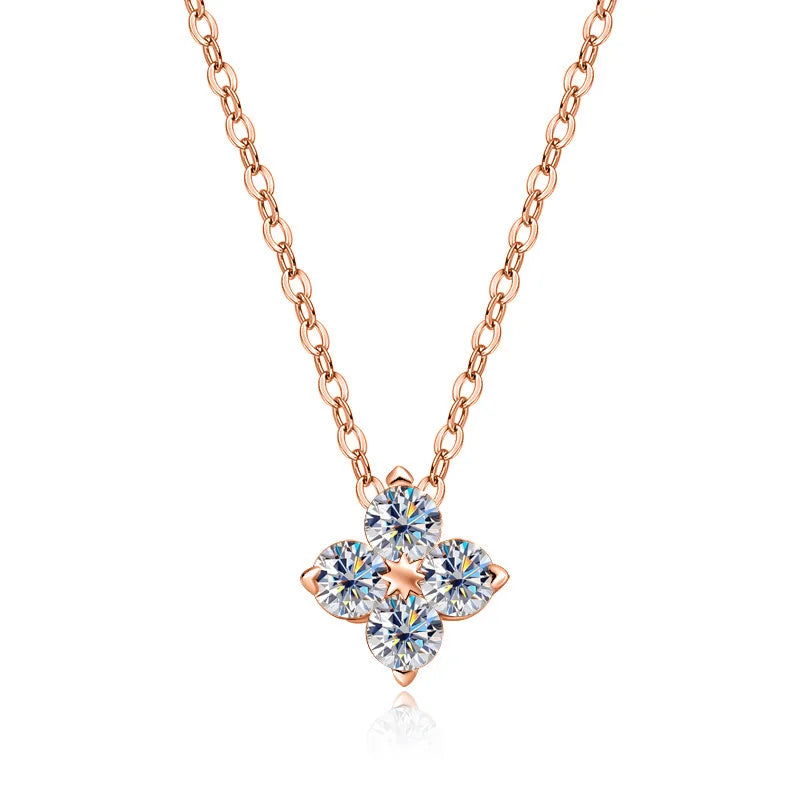 KNOBSPIN D VVS1 Moissanite Pandent Necklace GRA Certified 0.4ct Lab Diamond s925 Sterling Silver Dainty Necklaces for Women