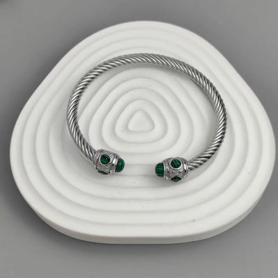 Original steel wire twist sapphire stainless steel women's bracelet, waterproof and rust-free, couple bracelet