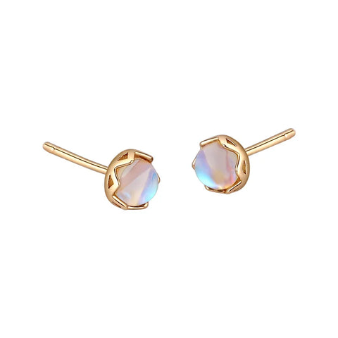 Mini Moonstone Stud Earrings