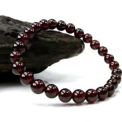 Natural Garnet Gemstone Beaded Bracelet
