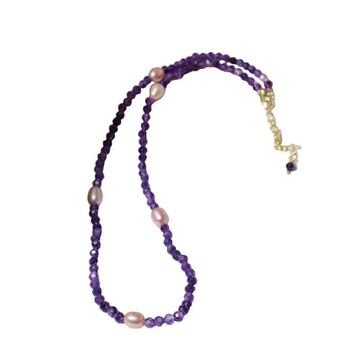 Korean Style Amethyst Women Birthstone Necklace