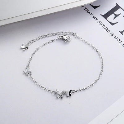 S925 Silver Diamond-Studded Butterfly Bracelet