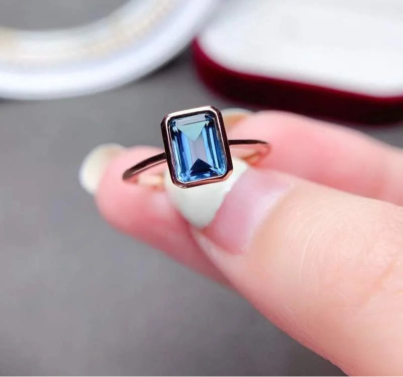 Natural London Blue Topaz Ring