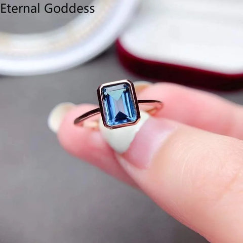Natural London Blue Topaz Ring