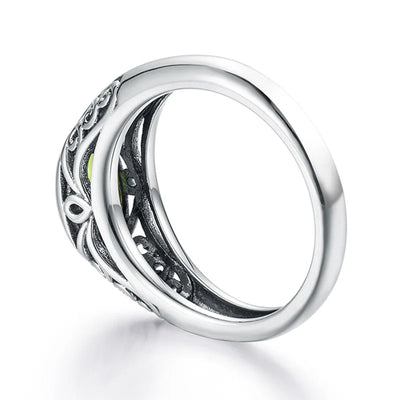 Retro 925 Sterling Silver Peridot Ring