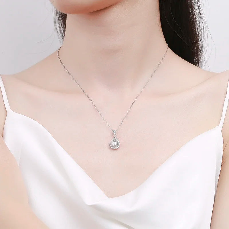 100% Real Moissanite Necklace for Women