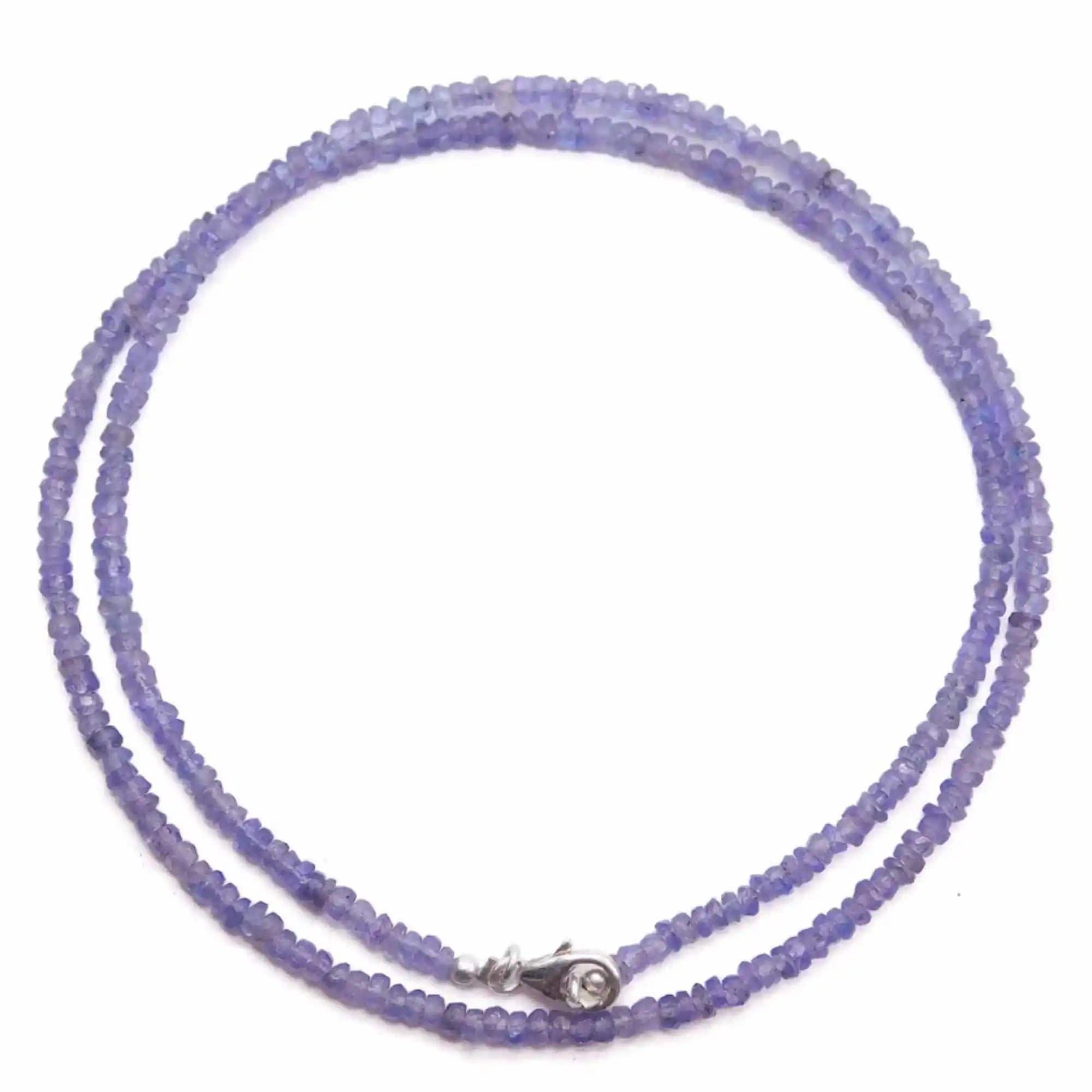 Natural Blue Tanzanite Gemstone Beads Necklace