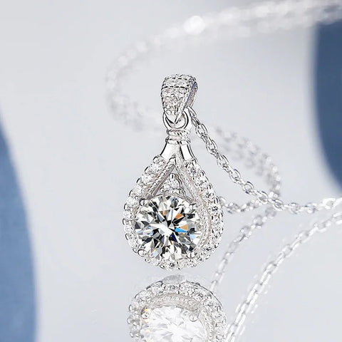 100% Real Moissanite Necklace for Women
