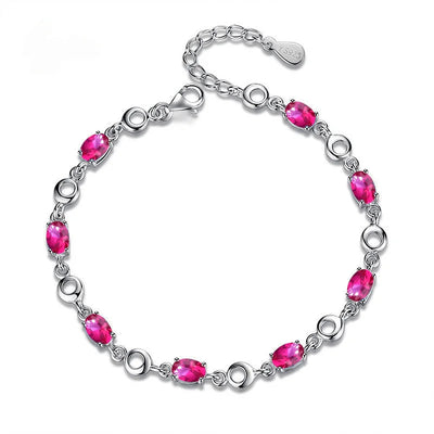 Silver Zircon Charm Bracelet