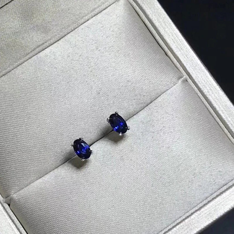 Classic Oval Sapphire Stud Earrings