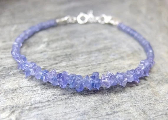 Tanzanite Crystal Beaded Bracelet