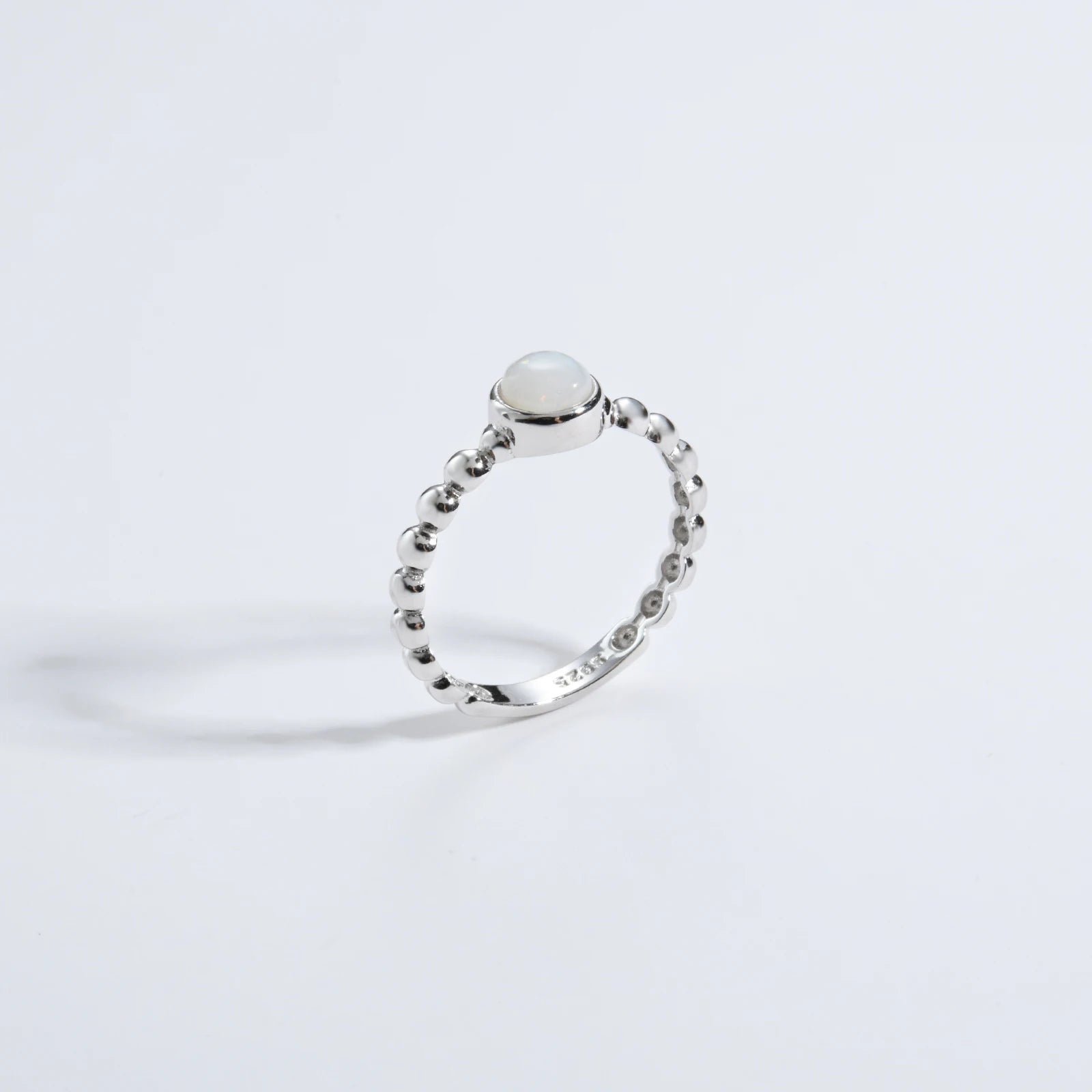 ANDYWEN New 925 Sterling Silver Size 5 to 9 Round Opal Beads Ring Women Luxury Party Fine Jewels Rock Punk Party Jewels