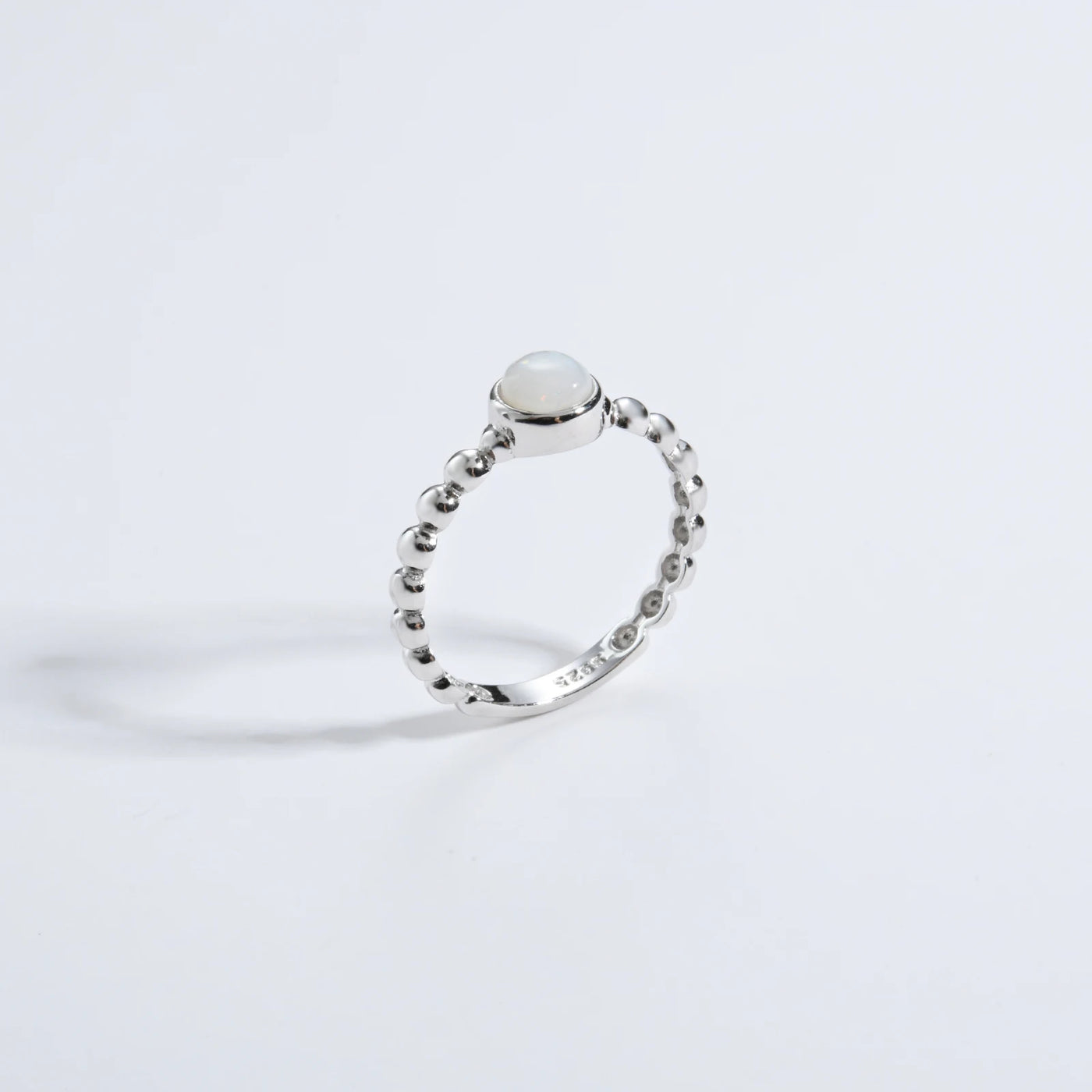 ANDYWEN New 925 Sterling Silver Size 5 to 9 Round Opal Beads Ring Women Luxury Party Fine Jewels Rock Punk Party Jewels