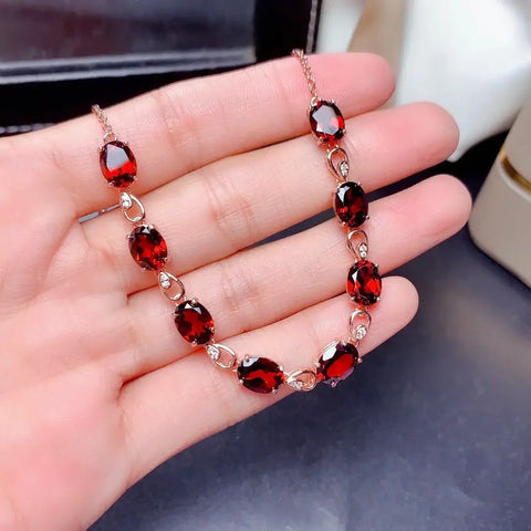 18K Rose Gold Ruby Bracelet