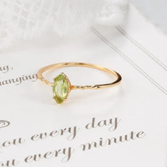 LAMOON August Birthstone Natrual Peridot Ring For Women Gemstone Ring 925 Sterling Silver Gold Plated Fine Jewelry Accessories