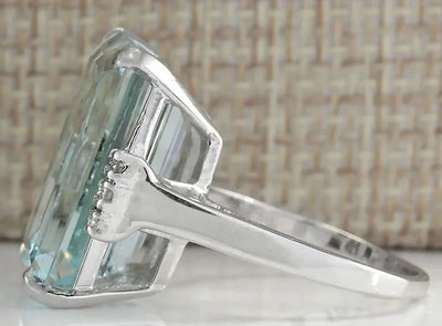 Natural Aquamarine Engagement Ring