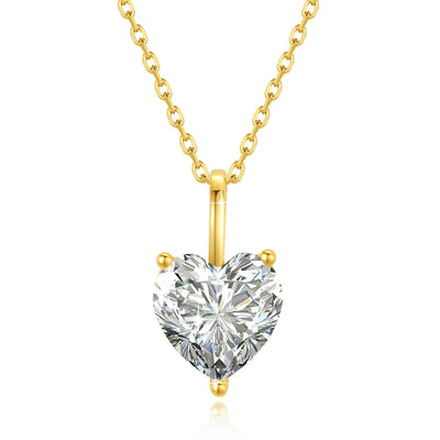 April's Heart Cut 14K Diamond Solitaire Necklace Pendant