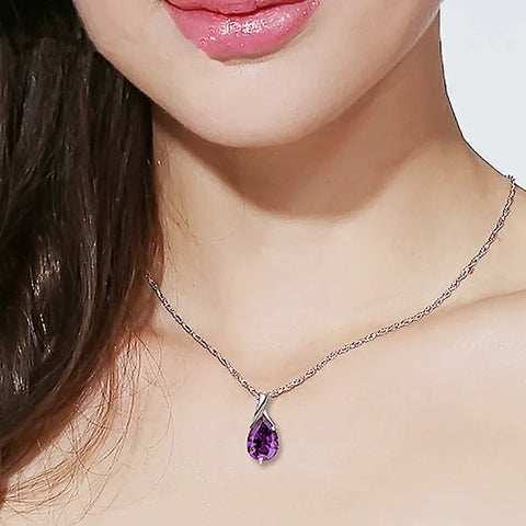 Sterling Silver Amethyst Pendant Necklace