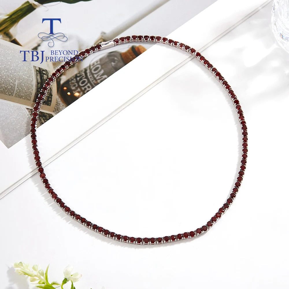 Light luxury fine jewelry Natural red garnet necklace Fashion women's anniversary banquet engagement wear