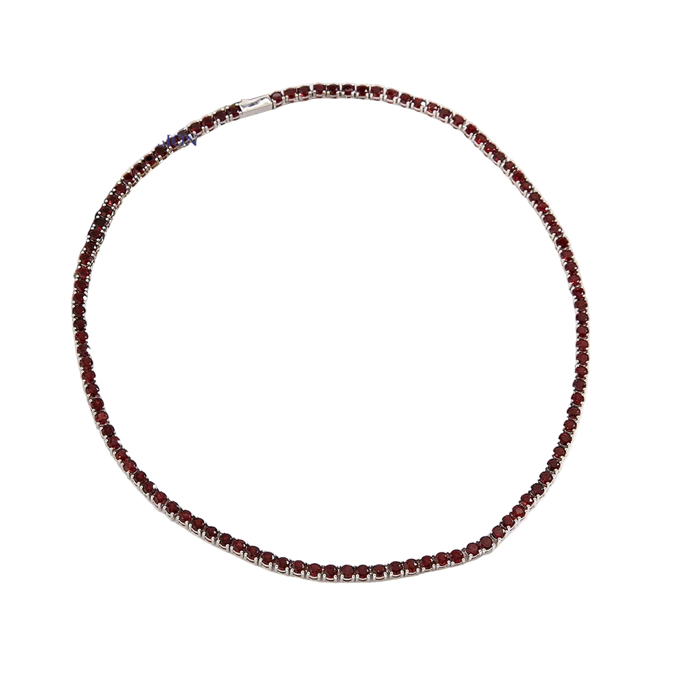 Faceted Garnet Birthstone Chain Necklace for Women