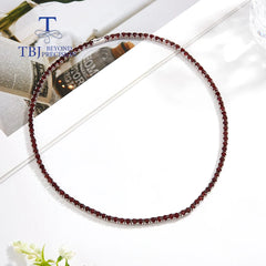 Light luxury fine jewelry Natural red garnet necklace Fashion women's anniversary banquet engagement wear