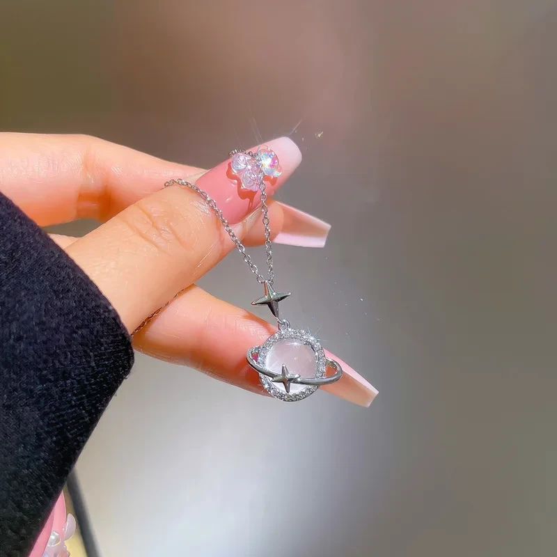 Gold Color Saturn Planet Necklace