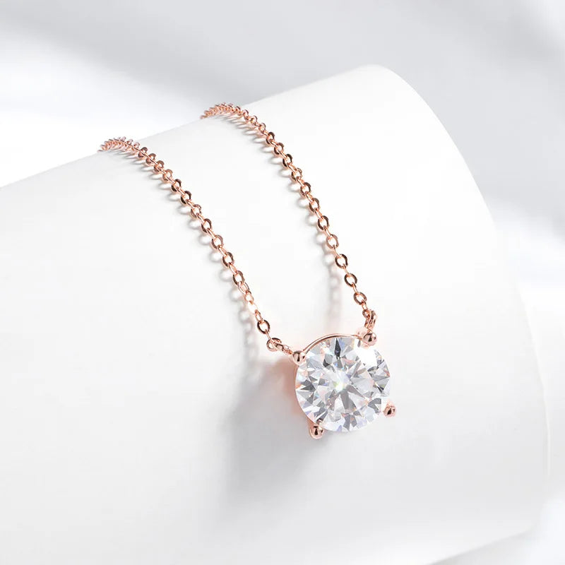 4 Prong Brilliant Cut Diamond Birthstone Necklace