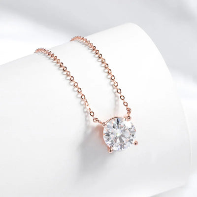 4 Prong Brilliant Cut Diamond Birthstone Necklace